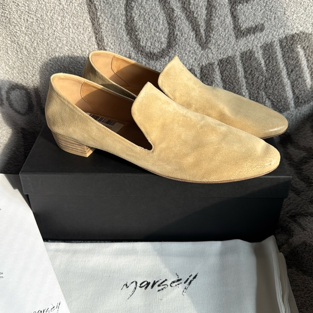 Marsell coltellino pantofola loafers reverse biscuit 39.5/9.5 NWT